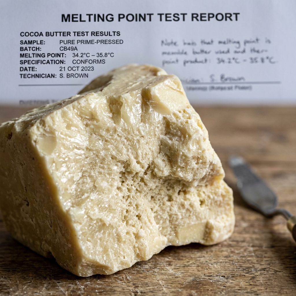 Pure Prime Pressed Deodorized Natural Cocoa Butter (25kg Carton) - Technical Spec